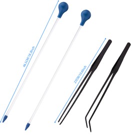 Aquarium Choice Coral Feeder Long Syringe, 2 Units, SPS HPS Marine Reef Coral Feeder Tool, 2 Tweezers for Coral Frag, Fish Excreta Cleaner