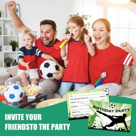 20Pcs Football Party Invitations for Kids, Football Theme Birthday Party Invites Card for Girls Boys Birthday Celebration Party Supplies