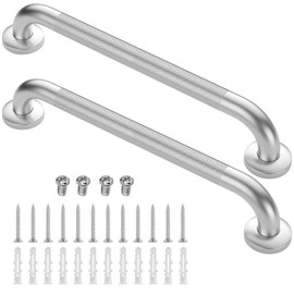 2 Pack 24 Inch Grab Bars for Bathtubs and Showers, Anti Slip Shower Grab Bars Stainless Steel Shower Handle Toilet Handicap Elderly Senior Assist Bathroom Saft Handle