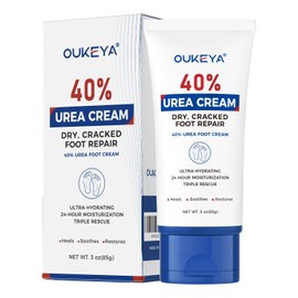 OUKEYA OUKEYA Urea Cream 40 Percent Tube 3 Oz, Urea Foot & Hand Cream for Dry Cracked, 40 per Urea Lotion for Feet Maximum Strength