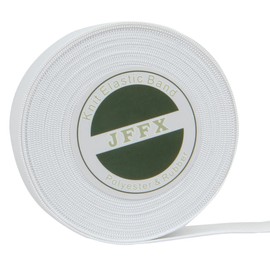 JFFX Elastic Band for Sewing, High Elasticity White Flat Knit Elastic Spool for Wigs Pants Waistband Crafts DIY (0.6 Inch x 6 Yards)
