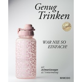 MAMEIDO Drinking Bottle 1 Litre with Straw & Time Marking as Drinking Reminder, Leak-Proof Water Bottle, Sports Bottle, BPA-Free, Gym Water Bottle, Tritan Bottle (Wild Candy, 1000 ml)