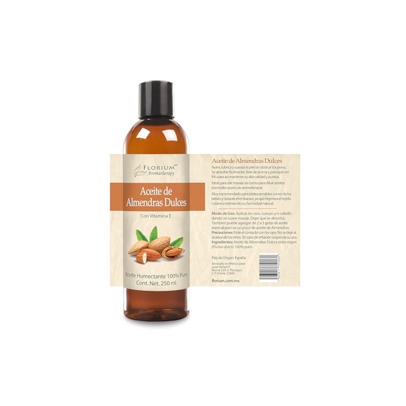 ACEITE DE ALMENDRAS DULCES Para Hidratación y Masaje 250 ml