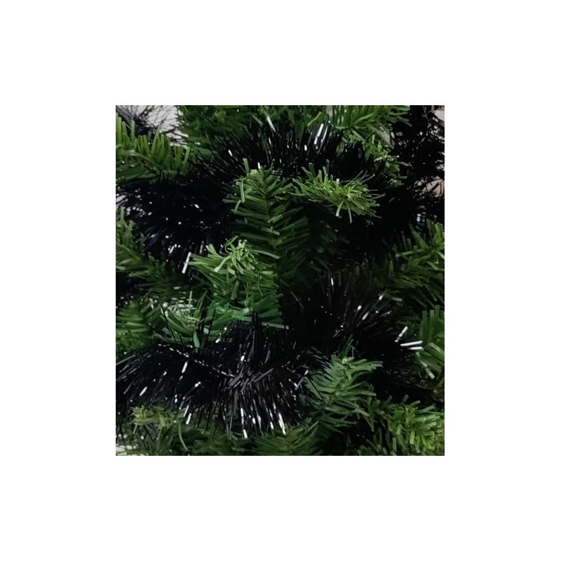 Christmas Tinsel Garland 9ft Black Shiny Christmas Tree Tinsel