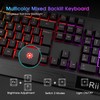 Rii RK400 RGB Gaming Keyboard and Mouse Combo ,Wired Mechanical