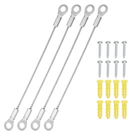 PATIKIL Cabinet Door Restraint 10cm, 4 Pack Stainless Steel Hinge Limiter Cable Opening Angle Protector 1.5mm Dia with Mounting Screws for Limiting Chest Cupboard Door Swing