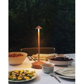 Cordless Table Lamp Desk lamps, 6000mAh Rechargeable Table Lamps, Portable LED Touch Lamp, Outdoor Battery Operated Dimmable Cordless Rechargeable Table Lamps for Restaurant/Patio (1 Pcs Brown)