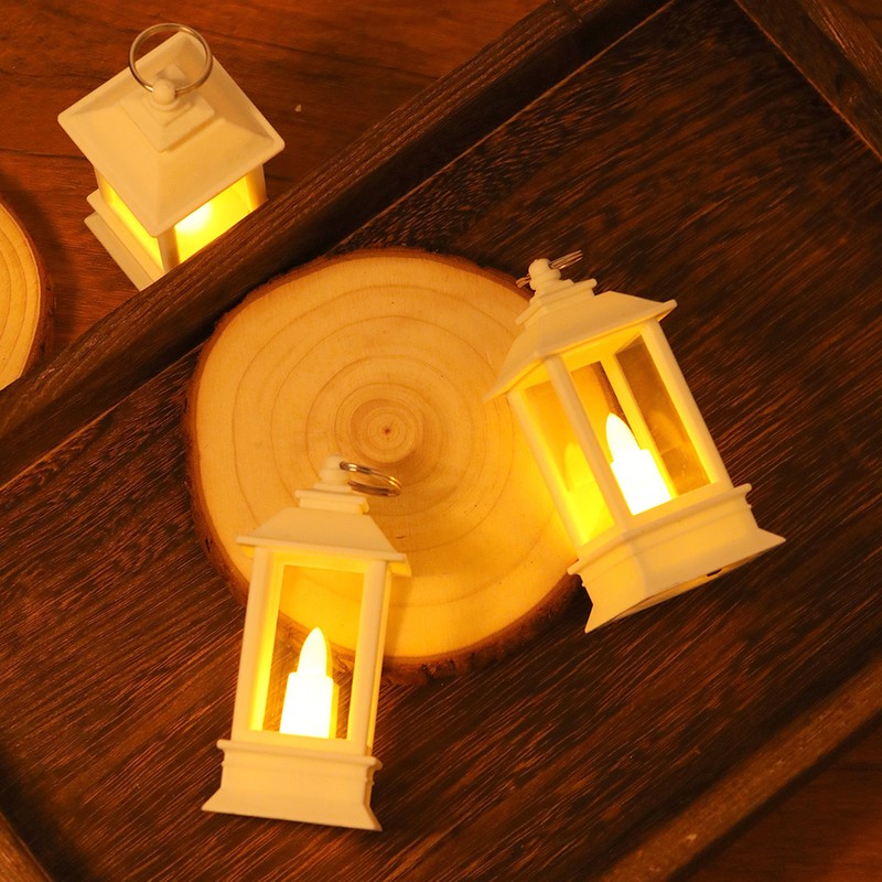 6PCS Ramadan Decorative Lights House Shape Plastic Wind Light Fireplace