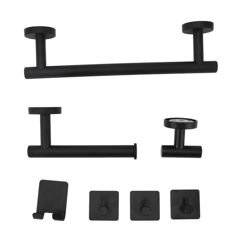 Bathroom Stainless Steel Towel Rack 7 Piece Set Rustproof Colorfast