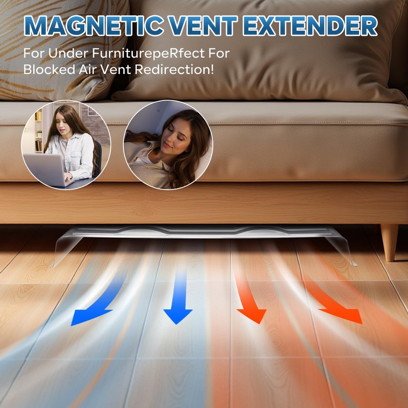 Air Vent Extender for Under Furniture, Floor Vent Deflector for
