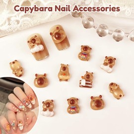 200 PCS Mini Capybara Figurines, Tiny Capybara Figures Ornaments, Adorable Animal Dollhouse Miniatures, Resin Animals for Crafting Garden Micro Landscaping DIY Decoration