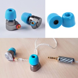 Be In Your Mind 3 Pairs of Noise Isolated Memory Foam Earplugs 3.0 mm Headphone Replacement Parts Compatible with TIN HiFi T2 Pro, 3 Sizes, S/M/L, Blue