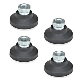 Ganter Normelemente GN 343.3-40-M10-A 3-40-M10-A-articulated feet with Threaded Bushing, Black, Gewinde d2: M10, Set of 4 Pieces