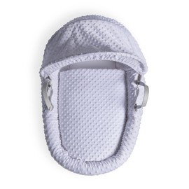 Clair de Lune | Dimple Moses Basket Bedding Set | Universal Moses Dressing Covers Set | Made in Great Britain (Basket is NOT included) - (White)