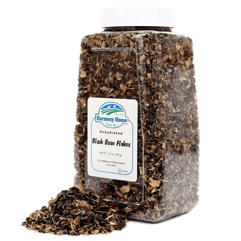 Harmony House Foods Dehydrated Black Bean Flakes (11.5 oz, Quart