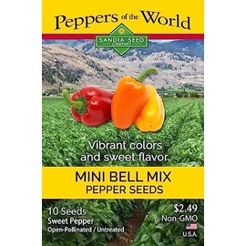 Mini-Bell Pepper Mix 10 Seeds - Heirloom - Non-GMO