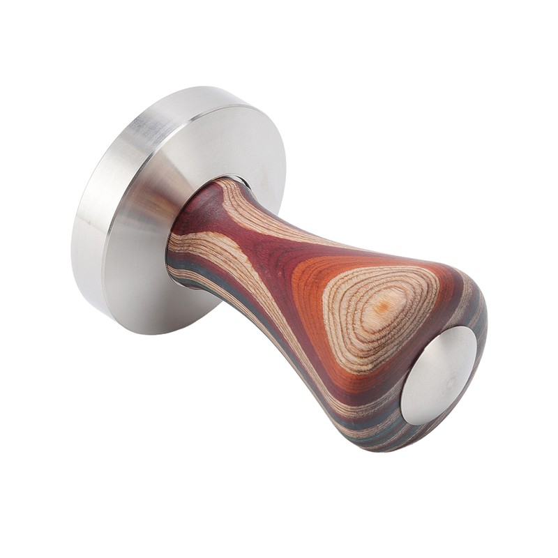 Colorful Wood Coffee Flat Tamper Stainless Steel Base Powder Hammer