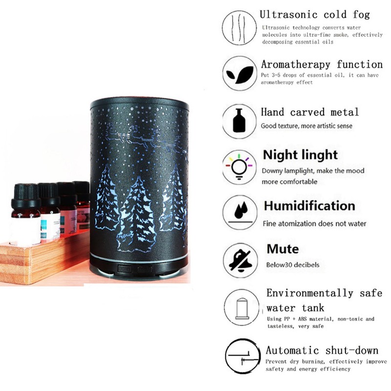 100ml Automatic Aroma Diffuser Christmas Tree Pattern Essential Oil Column