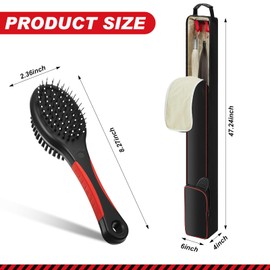 Dansydaisy Horse Tail Extension Bag and Double Side Pin and Bristle Comb Brush, Red and Black Fake Horse Tail Bag