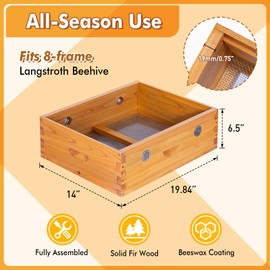 BeeCastle Bee Hive Quilt Box for Bees, Assembled Winter Quilt Box – Beekeeping Insulation & Ventilation, Fits 8 Frame Langstroth Beehives, Overwintering Beekeeping Supplies