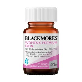 Blackmores Women's Premium Iron | Helps Maintain Healthy Iron Levels in the Body | Low Constipation | 30 Tablets