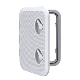 SEAFLO Marine Boat Deck Rectangular Access Hatch - 12.4" x 17.32" (315mm x 440mm) 180° Opening Lid, Non-Skid, Corrosion and UV Resistant, 4-Year Warranty! (White, Standard)