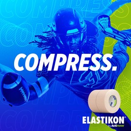 ELASTIKON by Actimove Elastic Tape - Supports Sprains, Strains, and Muscles - 3 in x 2.5 yd - 4 Rolls