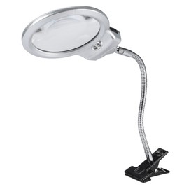 Large Lens Table Top Desk Lamp Lighted Magnifier Magnifying Glass With LED Light Clamp