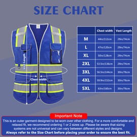 Rhino Hit Reflective Safety Vest for Men Women, High Visibility Safety Vest with 8 Pockets Zipper Front, Meets ANSI Standards