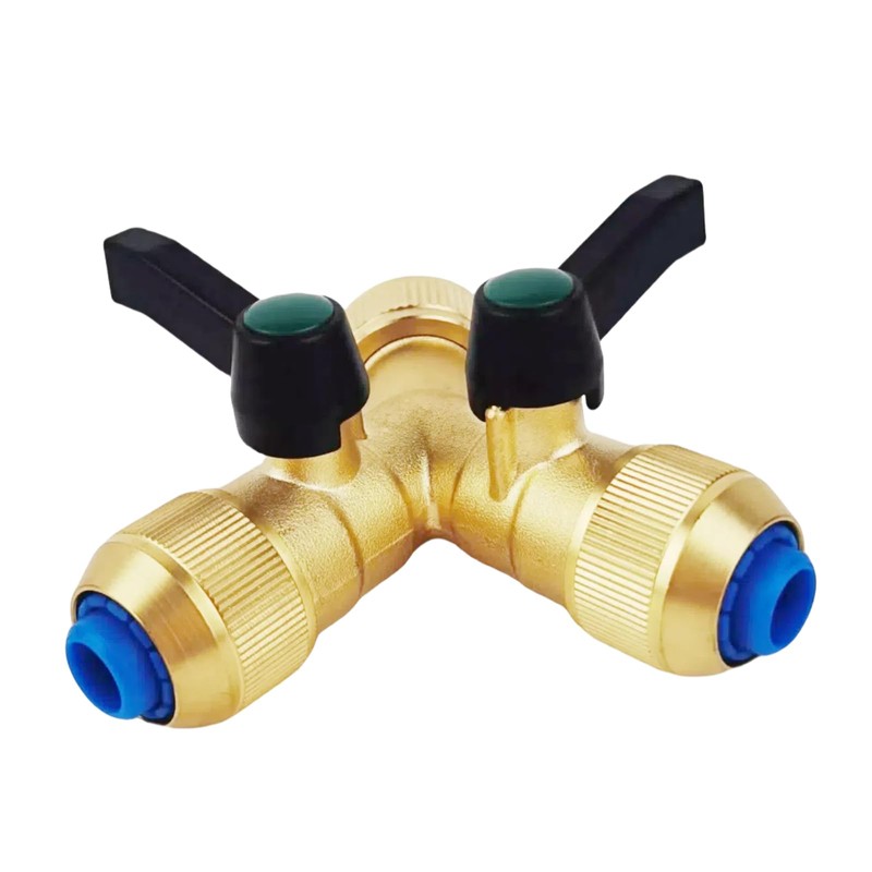 Hydrogarden 2-Way Water Distributor 3/4 Inch with 2 x 1/2