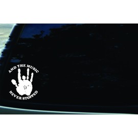 Southern Fried Decals 5" X 5.5" and The Music Never Stopped Vinyl DIE Cut Decal for Your Car, Truck, Laptop, Window