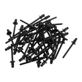 TUCKBOLD Open End Large Flange Blind Rivets Black 50 Pcs 4.8mm Grip Diameter 6mm Grip Length 9.5mm Flange Diameter Iron