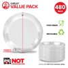 Stock Your Home 480-Count, 9 Inch Clear Plastic Plates, Flexible,