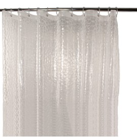 VENICE COLLECTIONS Shower Curtain Liner 3D Semi Transparent Heavy 8G Thick PEVA Waterproof Plastic Metal Grommets and Weighted Magnets 70 x 72 inches with Hooks Water Cube Clear