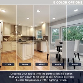 LUXRITE Slim 9 Inch LED Flush Mount Ceiling Light, 18W 1250LM, 5CCT 2700K 3000K 3500K 4000K 5000K, Dimmable Round LED Ceiling Light, Wet Rated, Energy Star, ETL - Brushed Nickel