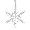 10" White Glittered Snowflake Christmas Ornament