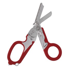 Emergency Response Shears Stainless Steel Multifunctional Foldable Scissors Pliers for Outdoor Camping Rescue Tool Red