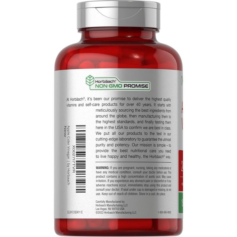 Horbäach Apple Cider Vinegar Capsules | 2400mg | 150 Count