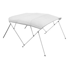 4-Bow 600D Polyester Canopy with Aluminum Alloy Frame Waterproof Sun Shade Boat Awning Bimini Tops Storage Cover for BoatsColor: Light Grey Color, Size: Size 96x(73-78)x54 inch