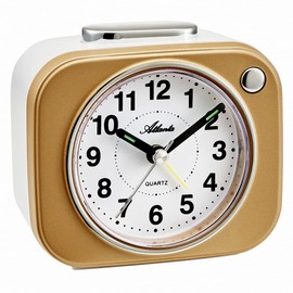 Atlanta 2117/9 Loud Bell Alarm Clock Top Light Luminous Hands Gold