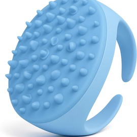 SILKLE Anti-Cellulite Silicone Massager Brush - Deep Tissue Body Scrubber for Cellulite Remover, Skin Firming & Lymphatic Drainage - Exfoliating Massage Tool with Grip Handle for Legs & Body - Blue