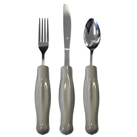 Kinsman Enterprises 11547 Weighted Gray Vinyl Handle Stainless Steel Utensil Set, 3 Pieces