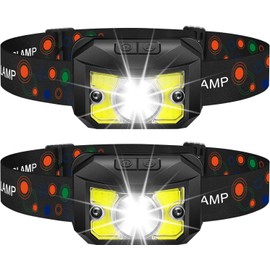 LED Headlamp Rechargeable 2 Pack, Headlight Flashlight with Red Lights | Super Bright, 8 Modes & Motion Sensor, Mens Christmas Stocking Stuffers, IPX4