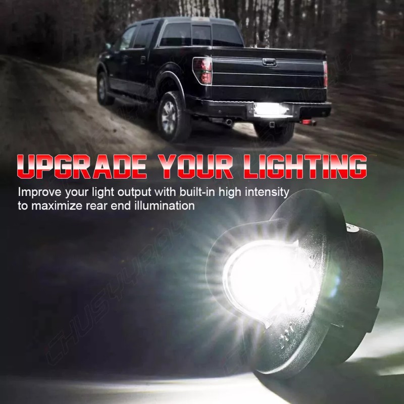 CHUSYYRAY 2pcs LED License Plate Light Tail Assembly Lamp For