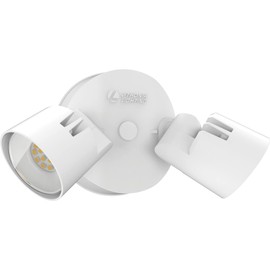 Lithonia Lighting HomeGuard 2-Light LED Outdoor Flood Lights, Wall or Ceiling Mount Outdoor Lights, 4000K Cool White, Round Heads, White (HGX LED 2RH 40K 120 WH M2)