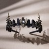 PartyforU Renaissance Elf Crystal Crown for Cosplay, Handmade Medieval Fairy