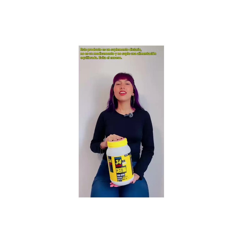 Creatina Monohidratada 34 ZERO Sabor Naranja Polvo 1kg Sin Gluten