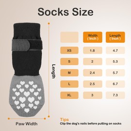Non-Slip Dog Socks Prevent Licking Paws,Grippy Socks for Senior Dog Walk on Hardwood Floor,Paw Protectors,Black 2 Pairs,XL