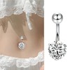 Asheyya 5PCS Belly Button Bars, Hypoallergenic Stainless Steel Belly Bars,