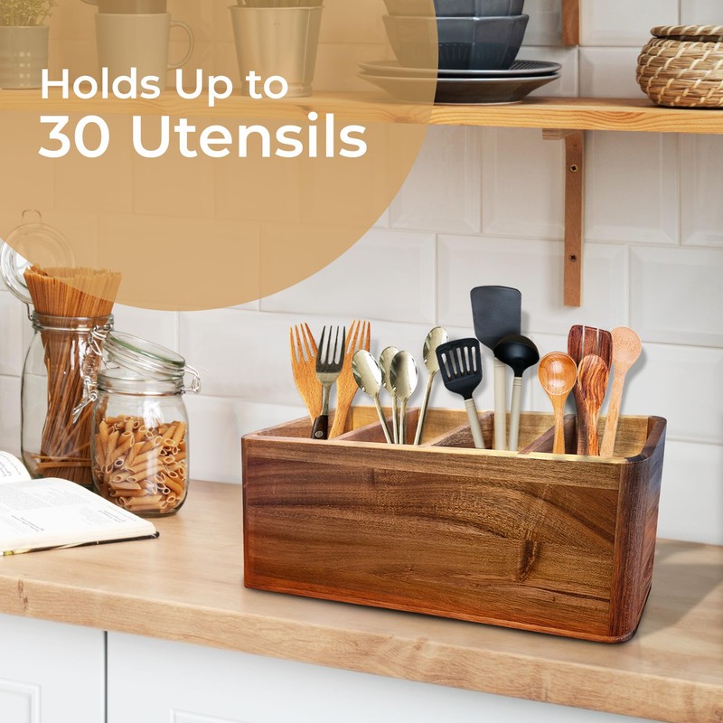 Dstuff Large Kitchen Utensil Holder Organizer for Counter or Countertop,